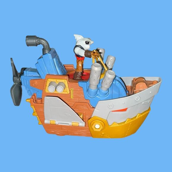 Fisher-Price Imaginext Pirate Shark Boat with Hammerhead Shark Pirate Figure - Picture 6 of 10